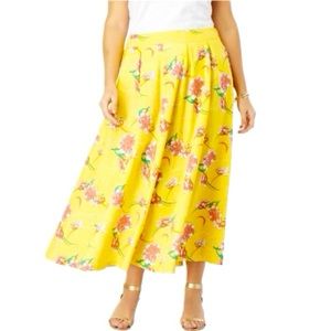 Jessica London Ankle Length Full Floral Skirt